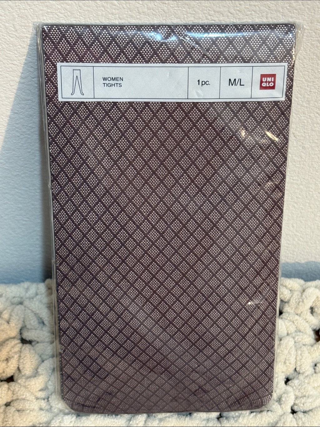Uniqlo Women's Tights In Dark Brown Diamond Pattern